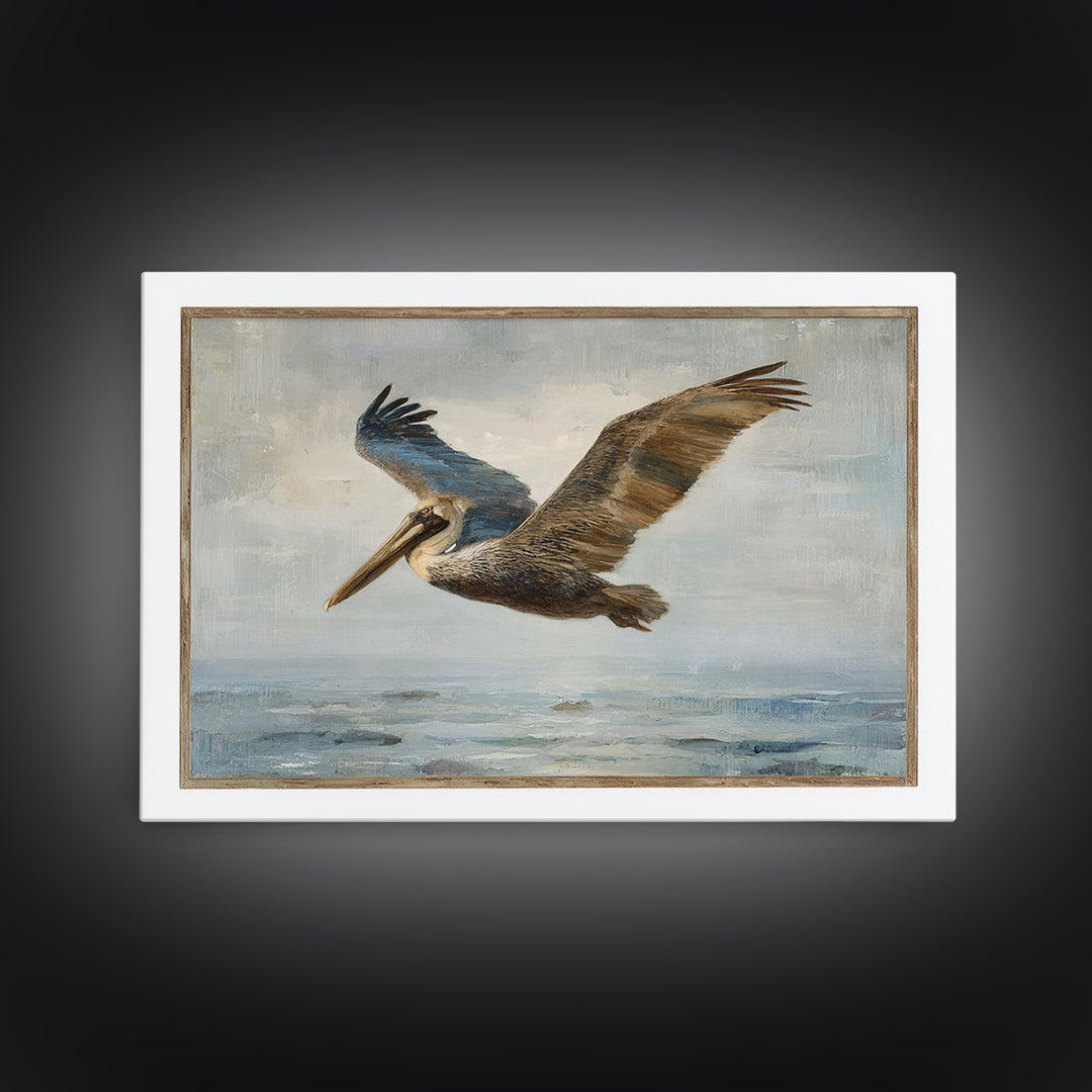 Pelican Diving Toward Fish Near Surface Canvas Print, Marine Life Art, Nautical Decor, Living Room Decor, Fine Art, Marine, MLA-3x2-51