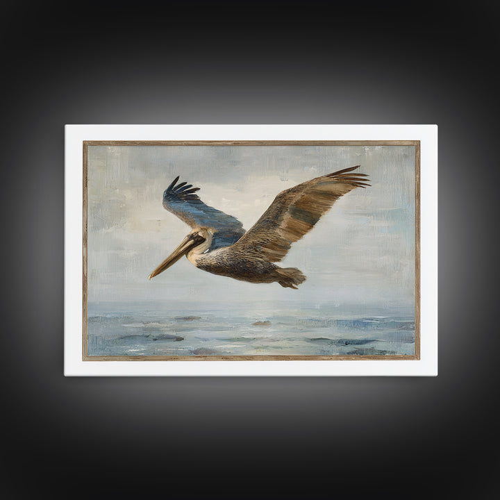 Pelican Diving Toward Fish Near Surface Canvas Print, Marine Life Art, Nautical Decor, Living Room Decor, Fine Art, Marine, MLA-3x2-51