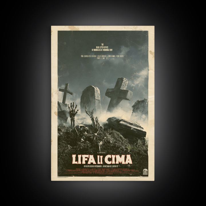 The Dead Letter Office Of Mourning Row, Italian Horror Film Poster, Retro Gothic Cinema Art, Vintage Halloween Wall Art, Framed Canvas Print
