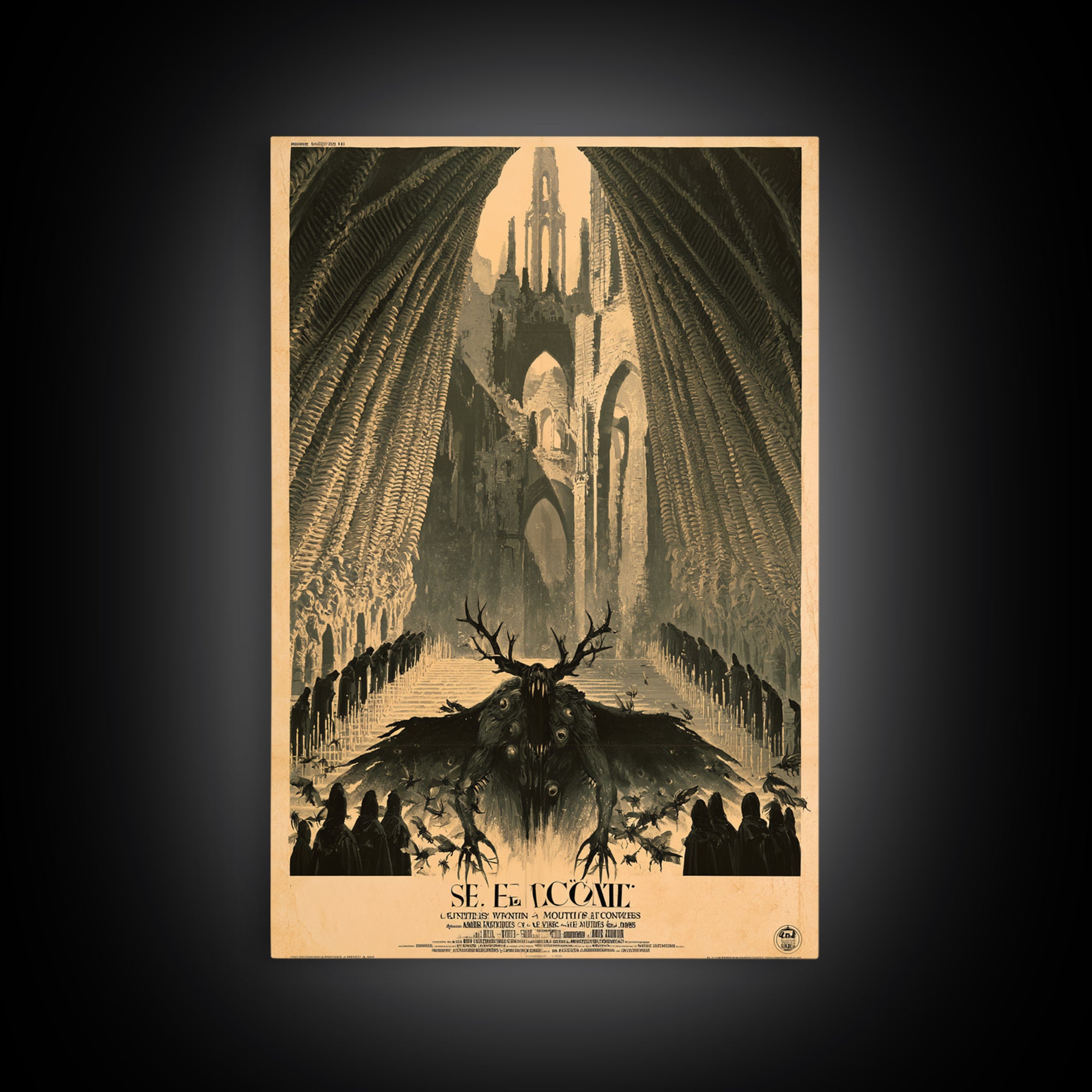 The Saint With A Mouth Of Crows, French Horror Film Poster, Retro Gothic Cinema Art, Vintage Halloween Wall Art, Framed Canvas Print