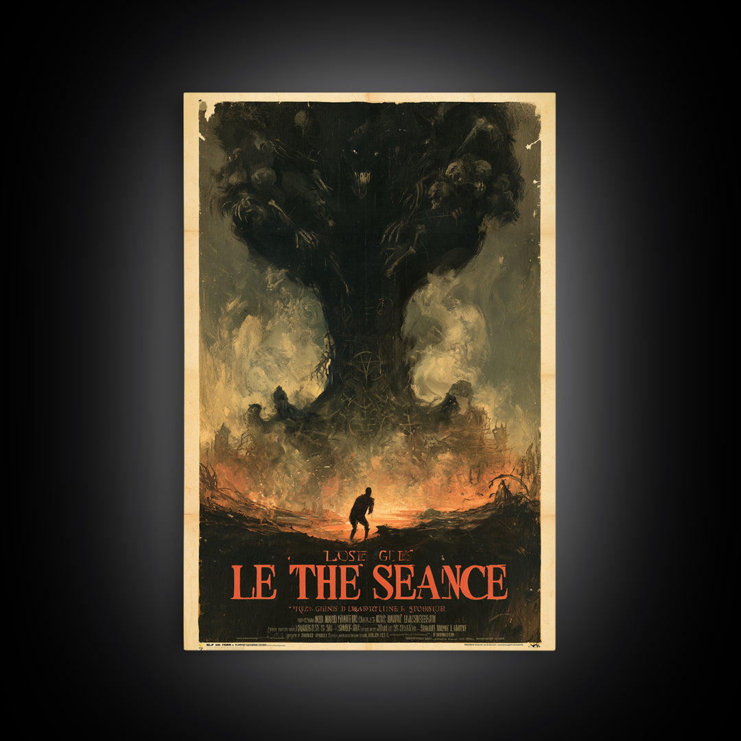 The Last Guest At The Winter Seance, French Horror Film Poster, Retro Gothic Cinema Art, Vintage Halloween Wall Art, Framed Canvas Print