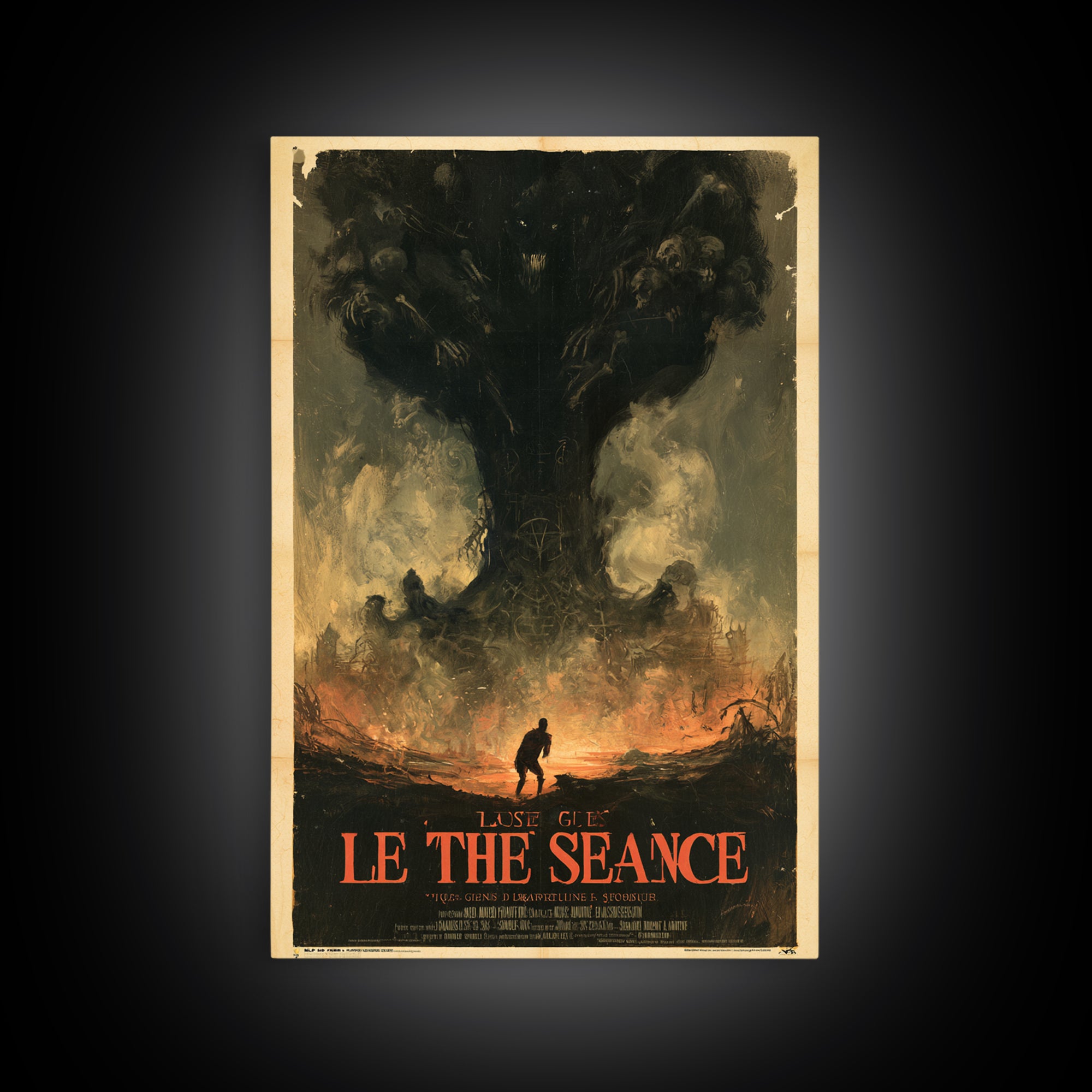 The Last Guest At The Winter Seance, French Horror Film Poster, Retro Gothic Cinema Art, Vintage Halloween Wall Art, Framed Canvas Print