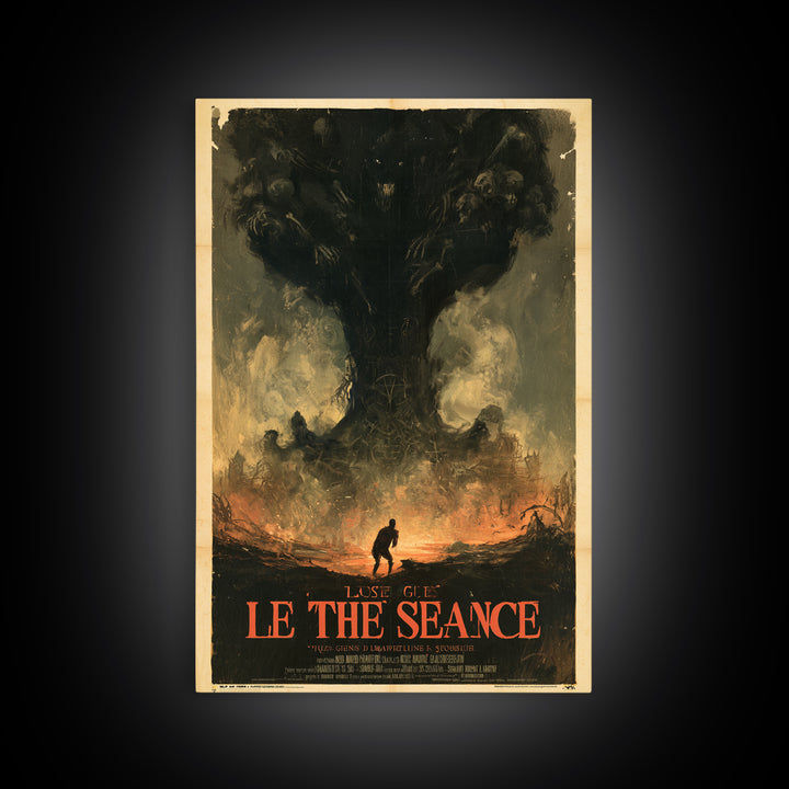 The Last Guest At The Winter Seance, French Horror Film Poster, Retro Gothic Cinema Art, Vintage Halloween Wall Art, Framed Canvas Print