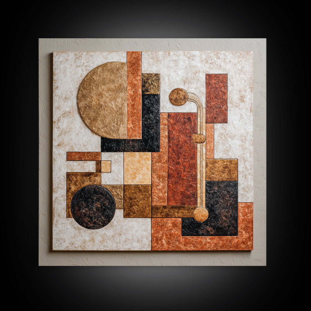 Jazz Musician in Angular Mid Century Style Canvas Print, Midcentury Modern Art, Statement Artwork, Living Room Decor, Retro, MMA-1x1-9
