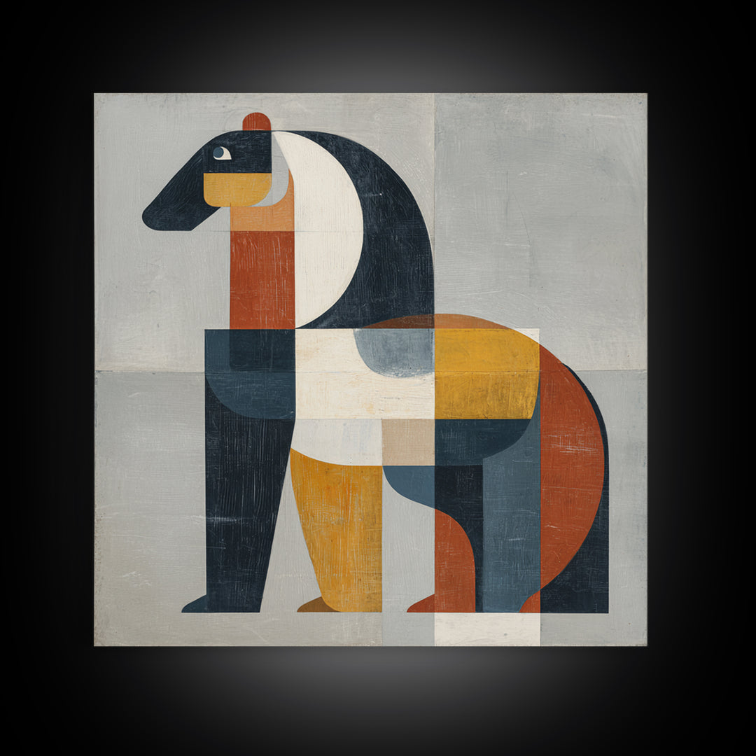 Mid Century Horse Canvas Print, Midcentury Modern Art, Room Decor, Living Room Decor, Fine Art, Retro, Art Print, Digital Art, MMA-1x1-91