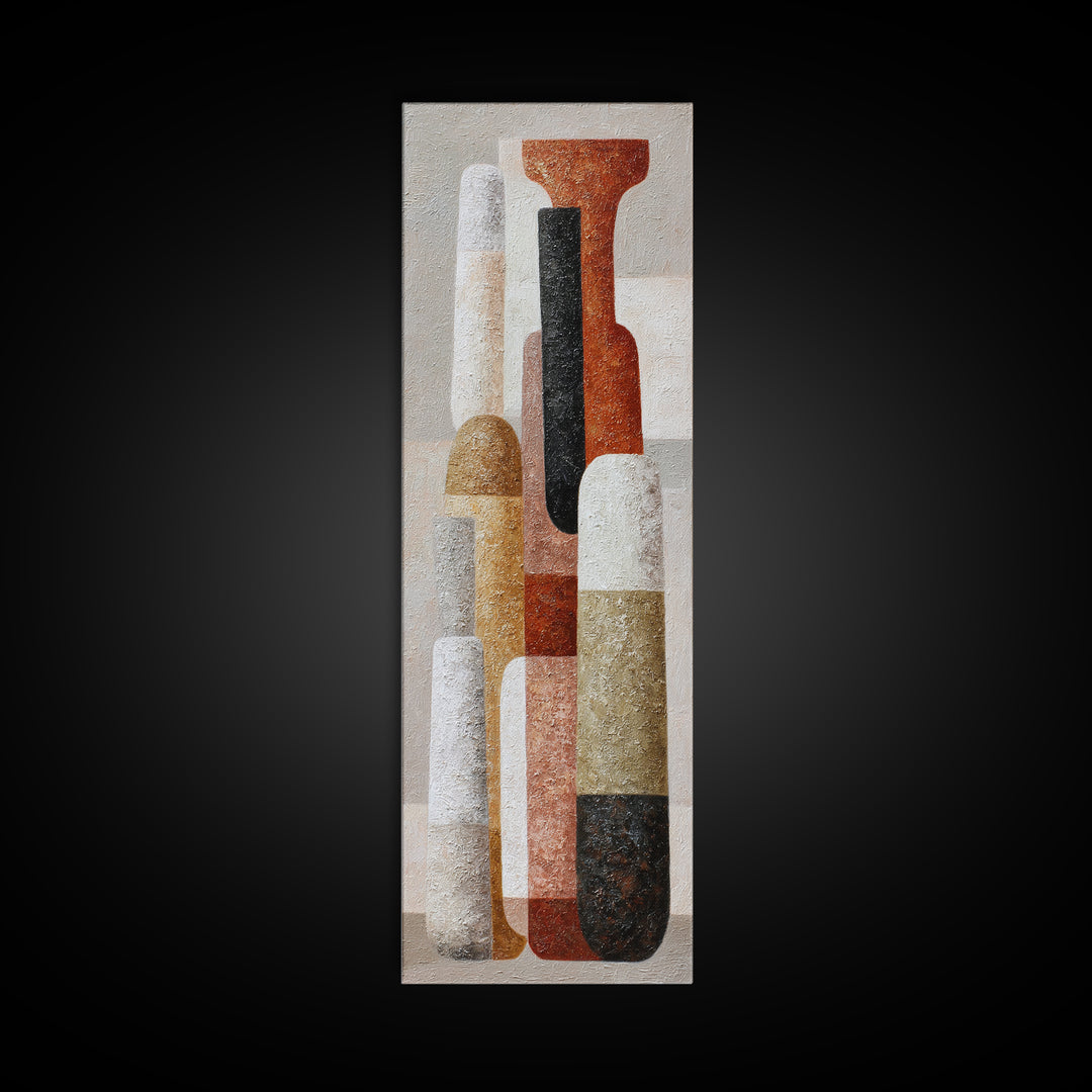 Retro Cocktail Glasses Framed Canvas Print, Midcentury Modern Art, Luxury Decor, Living Room Decor, Abstract Art, Retro, MMA-1x3-66