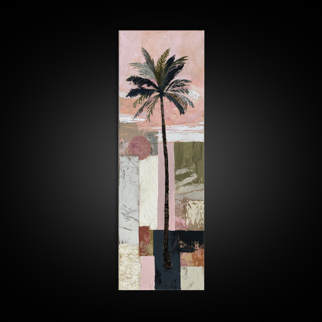 Stylized Palm Tree Canvas Print, Midcentury Modern Art, Poster, Living Room Decor, Fine Art, Retro, Art Deco, Original Art, MMA-1x3-77