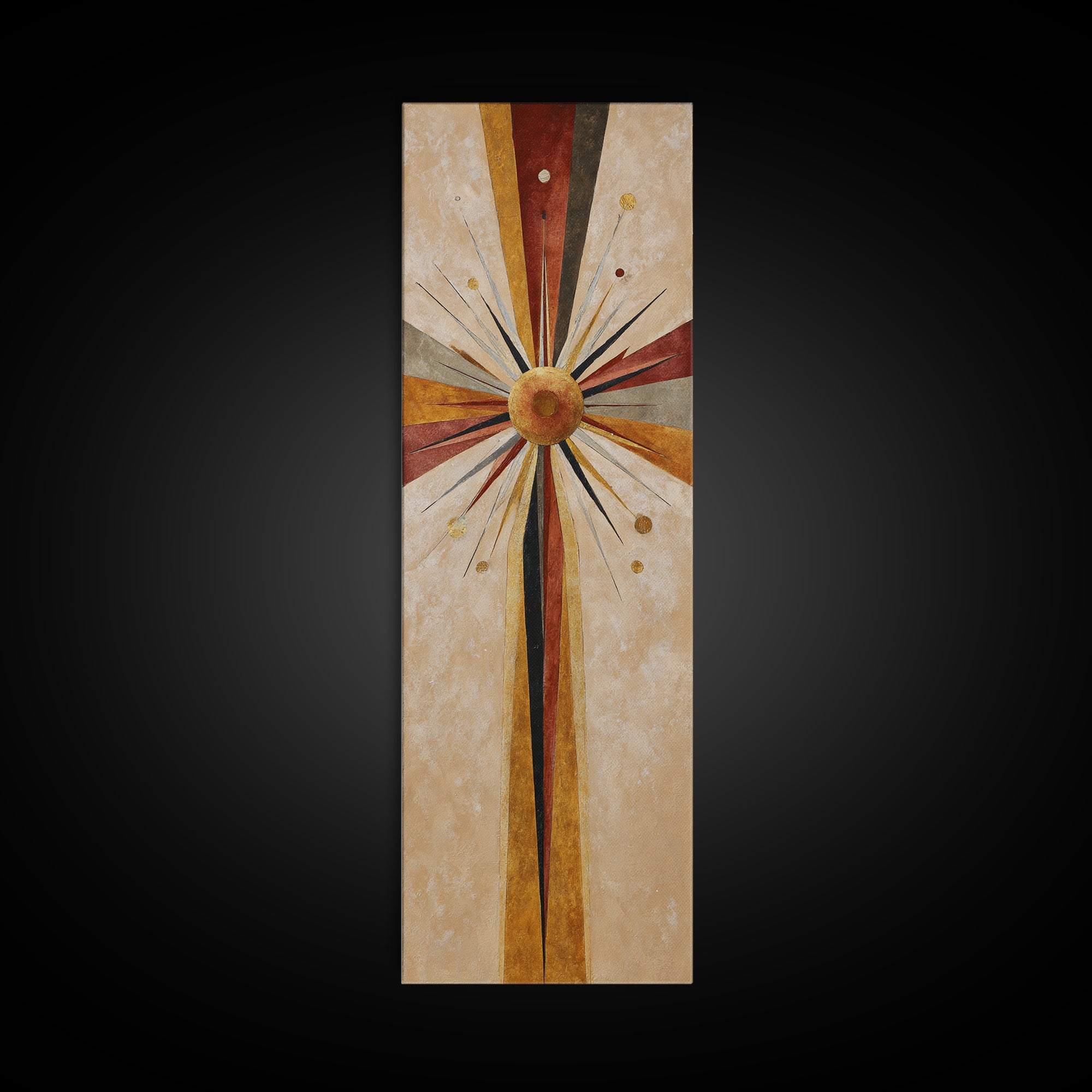 Sunburst Clock Composition Canvas Print, Midcentury Modern Art, Abstract Wall Art, Living Room Decor, Fine Art, Retro, MMA-1x3-81