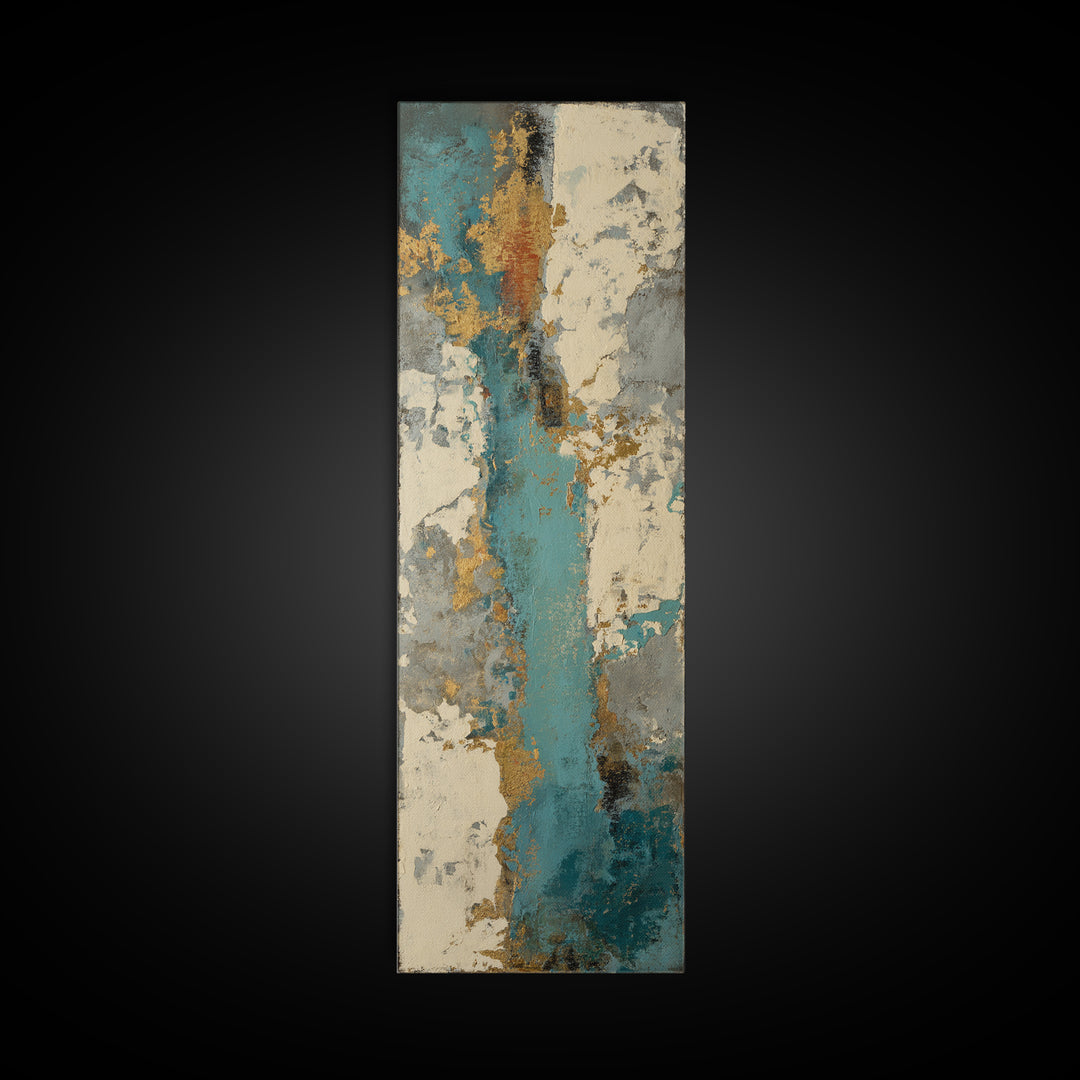 Teal Sofa Era Abstract Pattern Without Furniture Canvas Print, Midcentury Modern Art, Digital Print, Living Room Decor, Retro, MMA-1x3-84