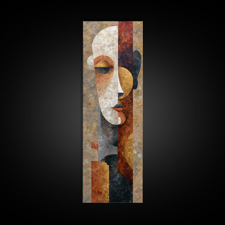 Mod Female Portrait Framed Canvas Print, Midcentury Modern Art, Boho Decor, Living Room Decor, Fine Art, Retro, Wall Decor, MMA-1x3-91