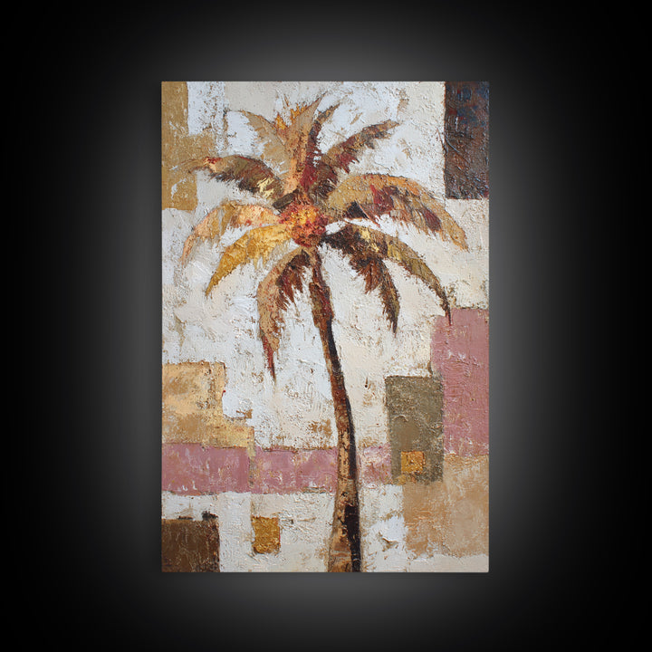 Stylized Palm Tree Framed Canvas Print, Midcentury Modern Art, Art Print, Living Room Decor, Fine Art, Retro, Abstract Wall Art, MMA-2x3-25
