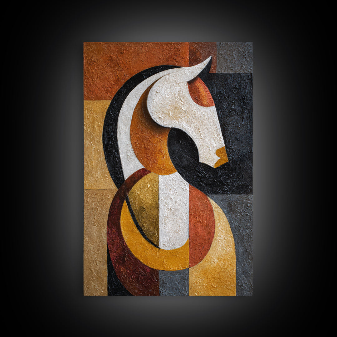 Mid Century Horse Framed Canvas Print, Midcentury Modern Art, Room Decor, Living Room Decor, Fine Art, Retro, Art Print, MMA-2x3-3