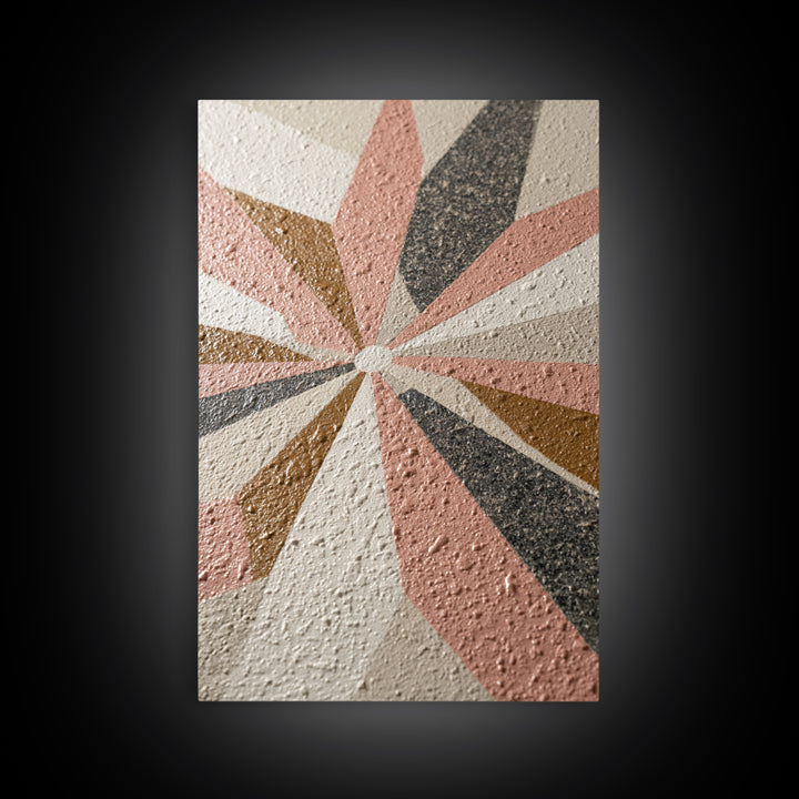Atomic Starburst Pattern Framed Canvas Print, Midcentury Modern Art, Wall Decor, Living Room Decor, Fine Art, Retro, MMA-2x3-34