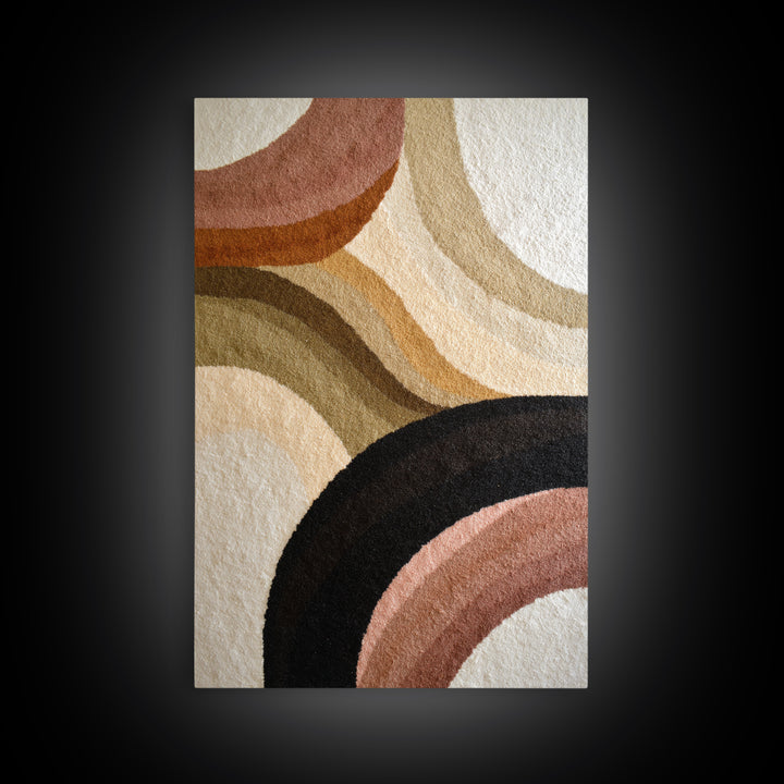 Large Sun and Hill Shapes Framed Canvas Print, Midcentury Modern Art, Living Room Decor, Abstract Art, Retro, MMA-2x3-37