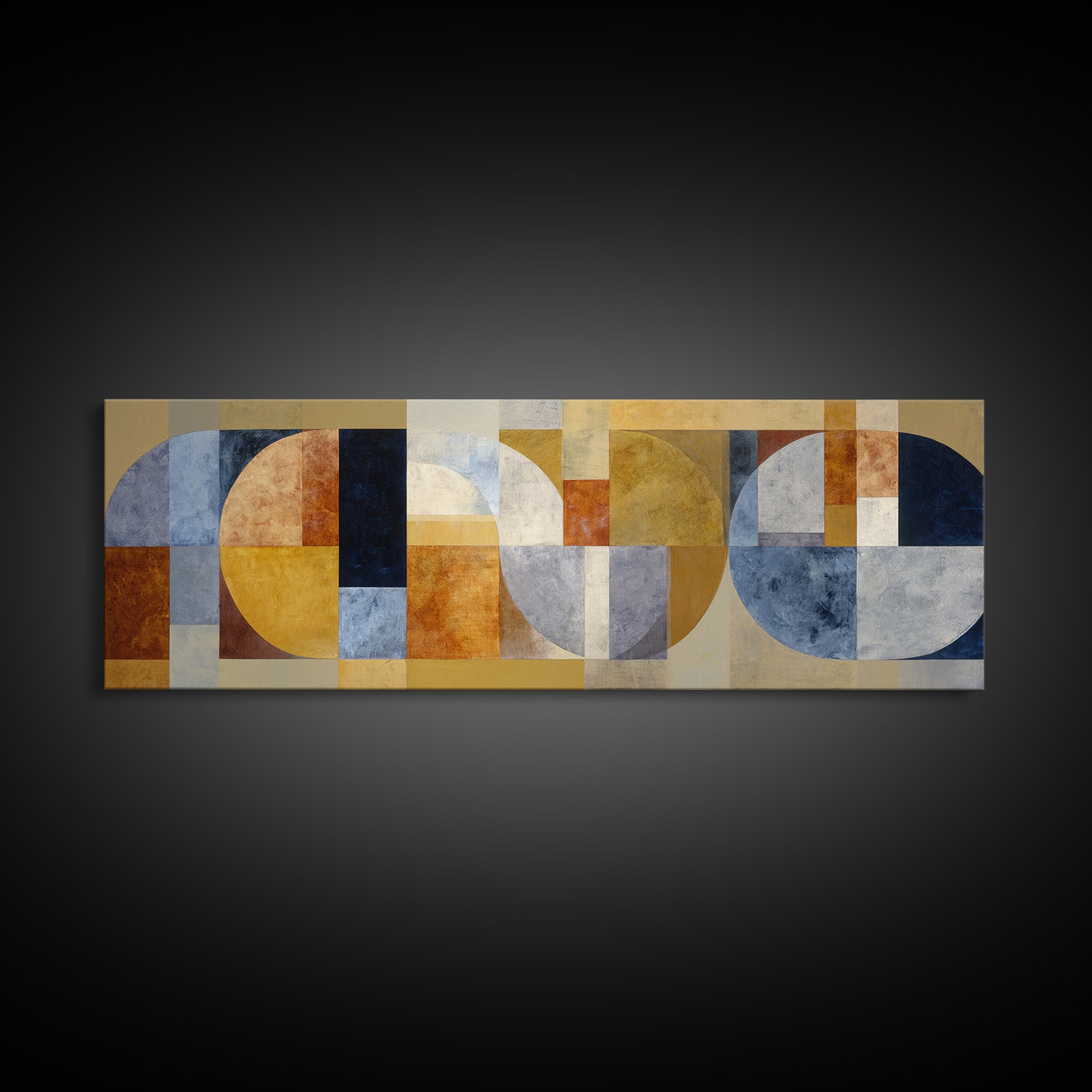 Sunburst Clock Composition Canvas Print, Midcentury Modern Art, Digital Print, Living Room Decor, Retro, Minimalist Wall Art, MMA-3x1-13