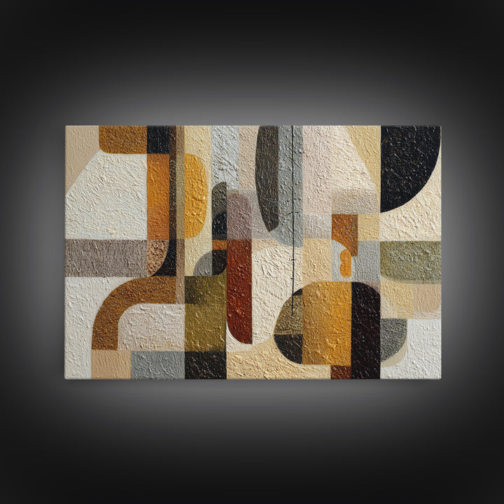 Jazz Musician in Angular Mid Century Style Canvas Print, Midcentury Modern Art, Modern Art, Living Room Decor, Oil Painting, MMA-3x2-37