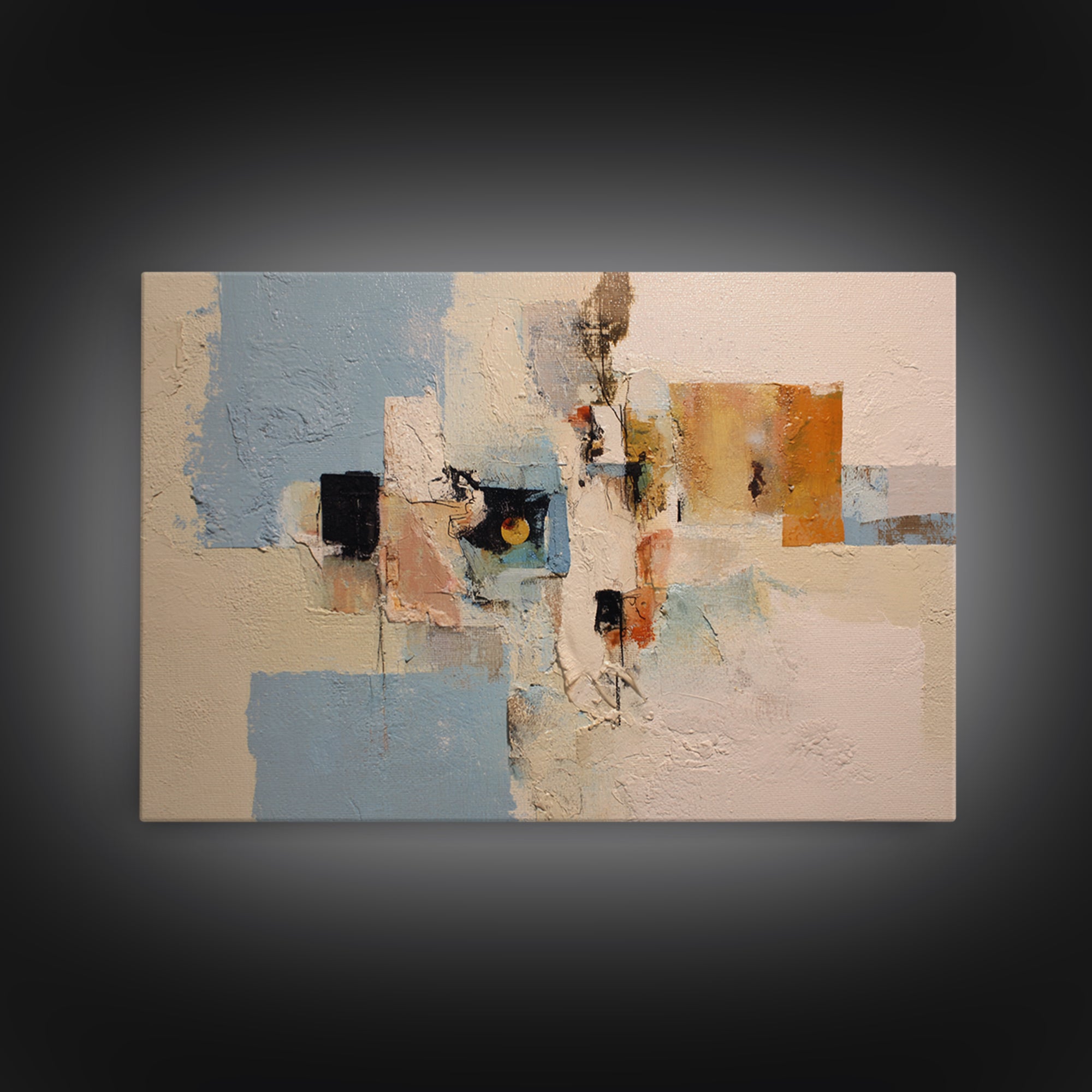 Jazz Musician in Angular Mid Century Style Canvas Print, Midcentury Modern Art, Modern Art, Living Room Decor, Oil Painting, MMA-3x2-61