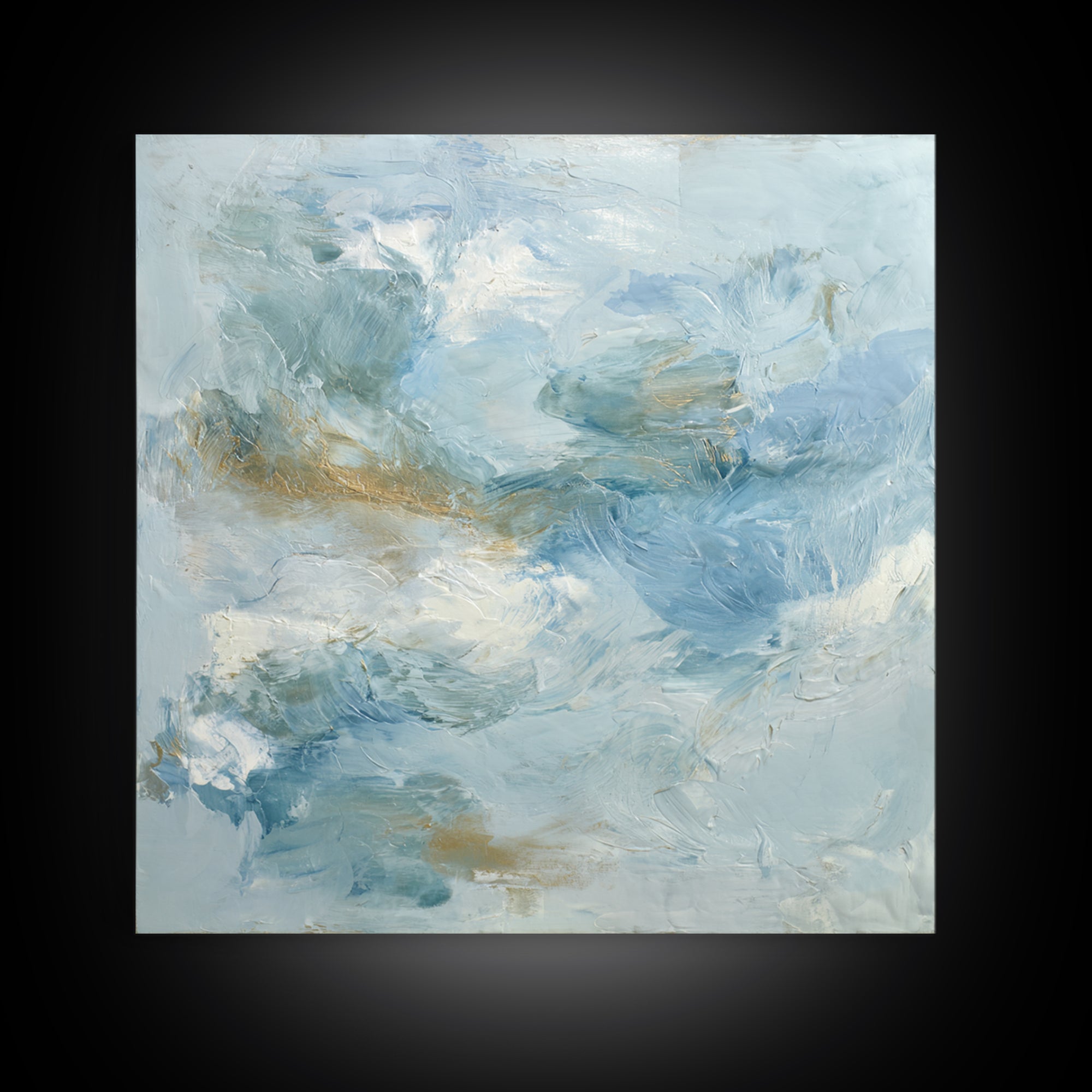 Calming Blue Abstract Framed Canvas Print, Medical Office Art, Nurse Wall Art, Office Decor, Abstract Art, Calm, Room Decor, MOA-1x1-1
