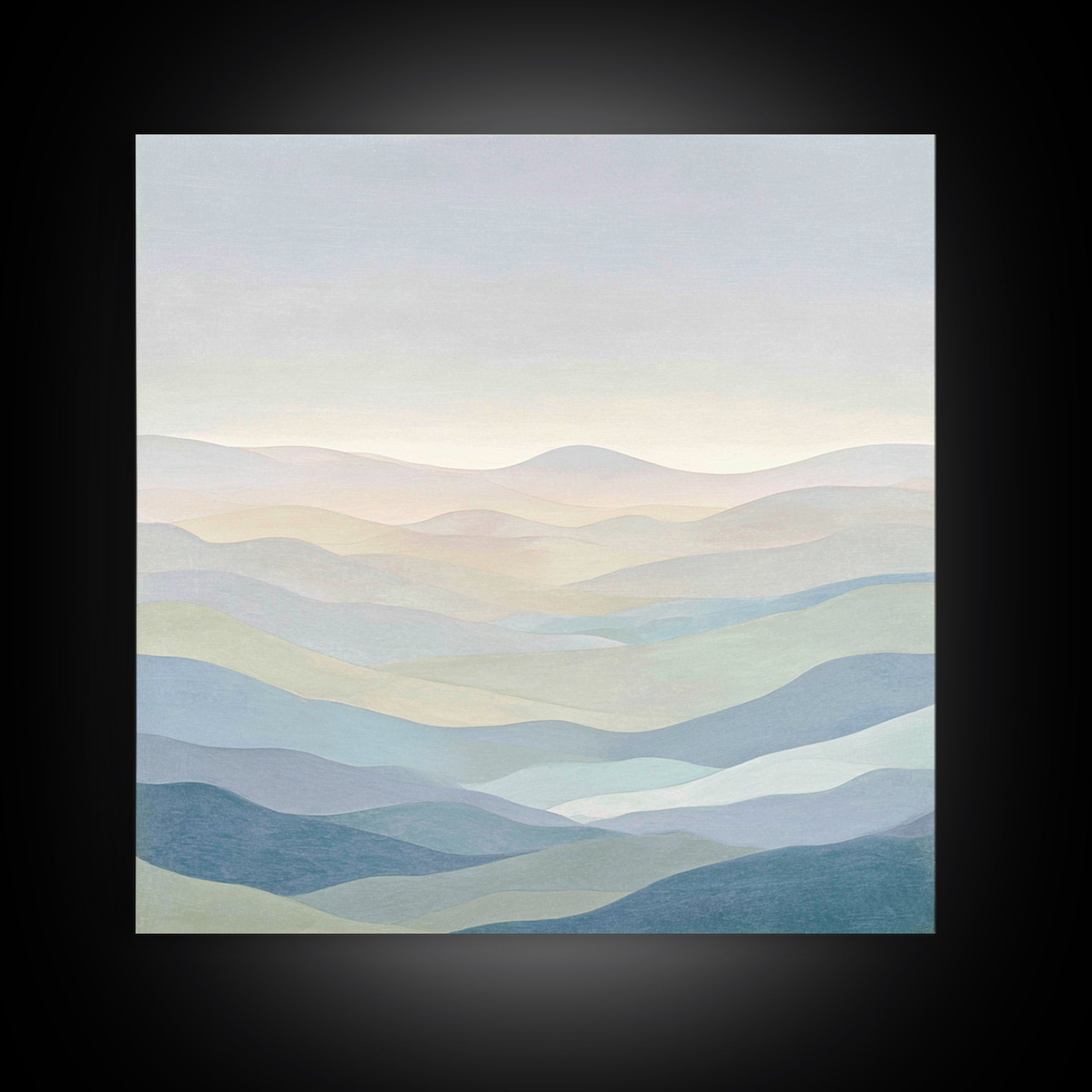 Minimal Sunrise over Rounded Hills Canvas Print, Medical Office Art, Minimalist Art, Office Decor, Calm, Educational Poster, MOA-1x1-23