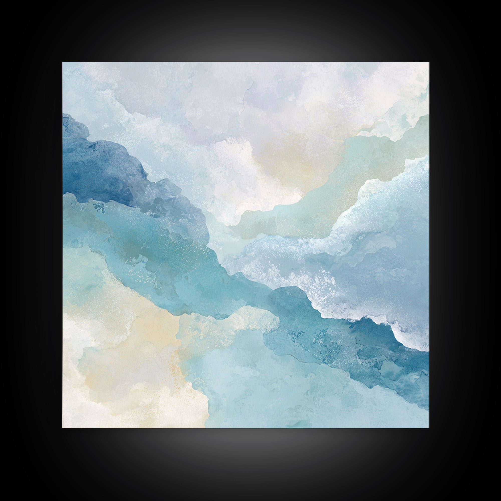 Calming Blue Abstract Canvas Print, Medical Office Art, Modern Decor, Office Decor, Abstract Art, Calm, Home Decor, Wall Decor, MOA-1x1-25