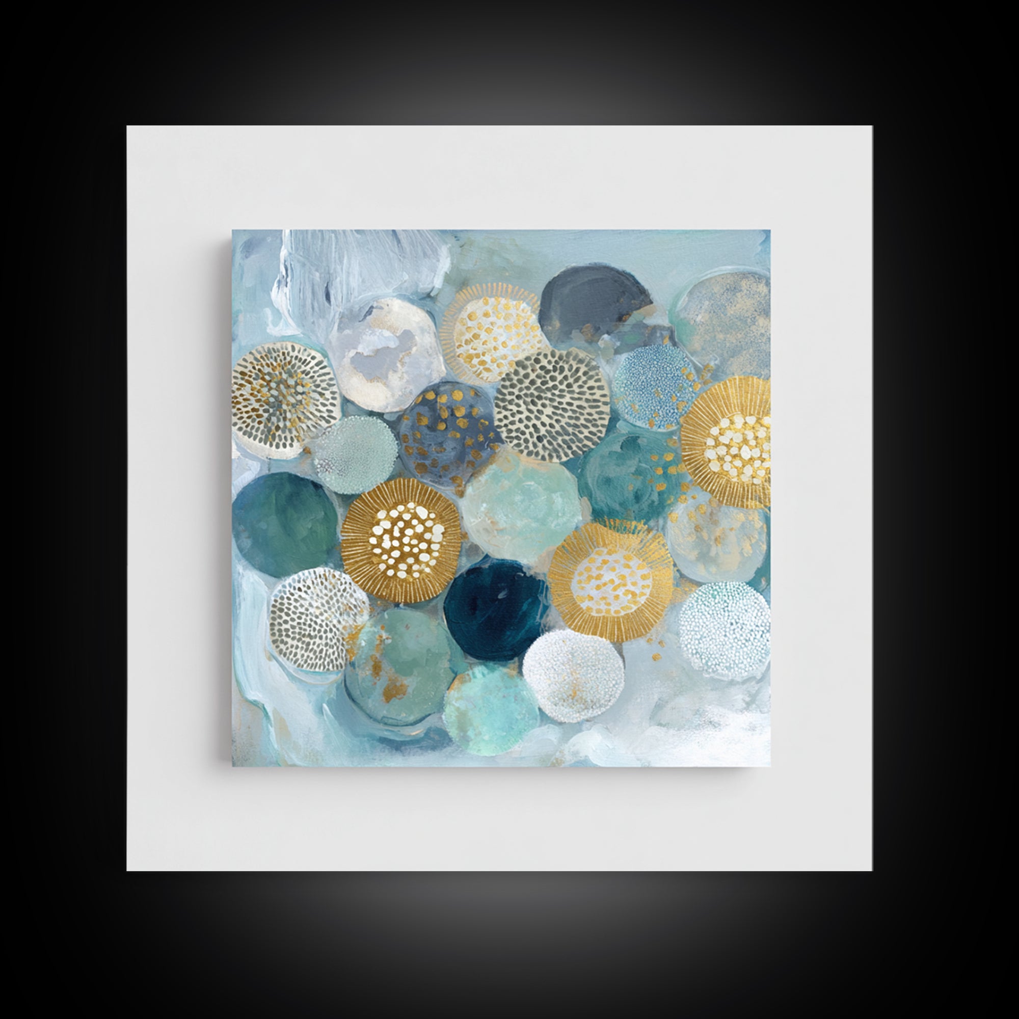Abstract Cells and Circles as Soothing Pattern Framed Canvas Print, Medical Office Art, Fine Art Print, Office Decor, MOA-1x1-29