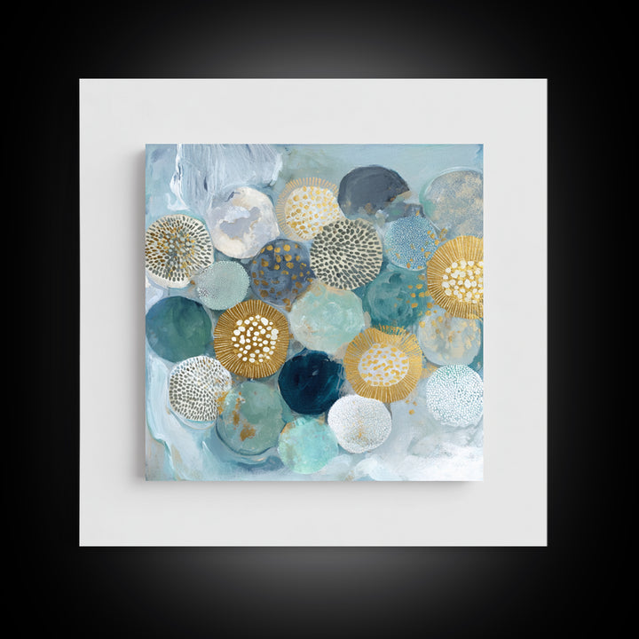 Abstract Cells and Circles as Soothing Pattern Framed Canvas Print, Medical Office Art, Fine Art Print, Office Decor, MOA-1x1-29