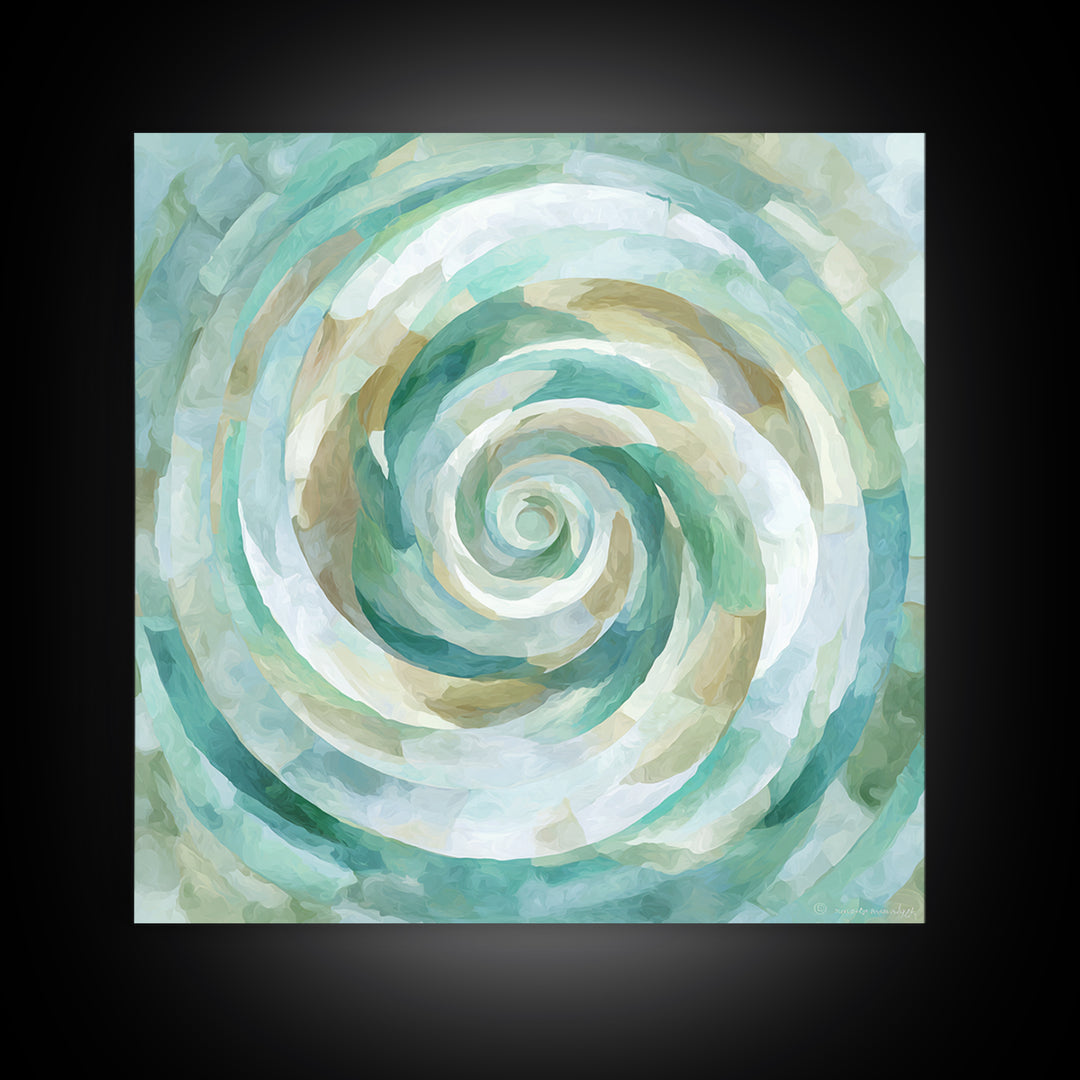 Abstract Healing Spiral Framed Canvas Print, Medical Office Art, Healthcare Wall Art, Office Decor, Abstract Art, Calm, MOA-1x1-39