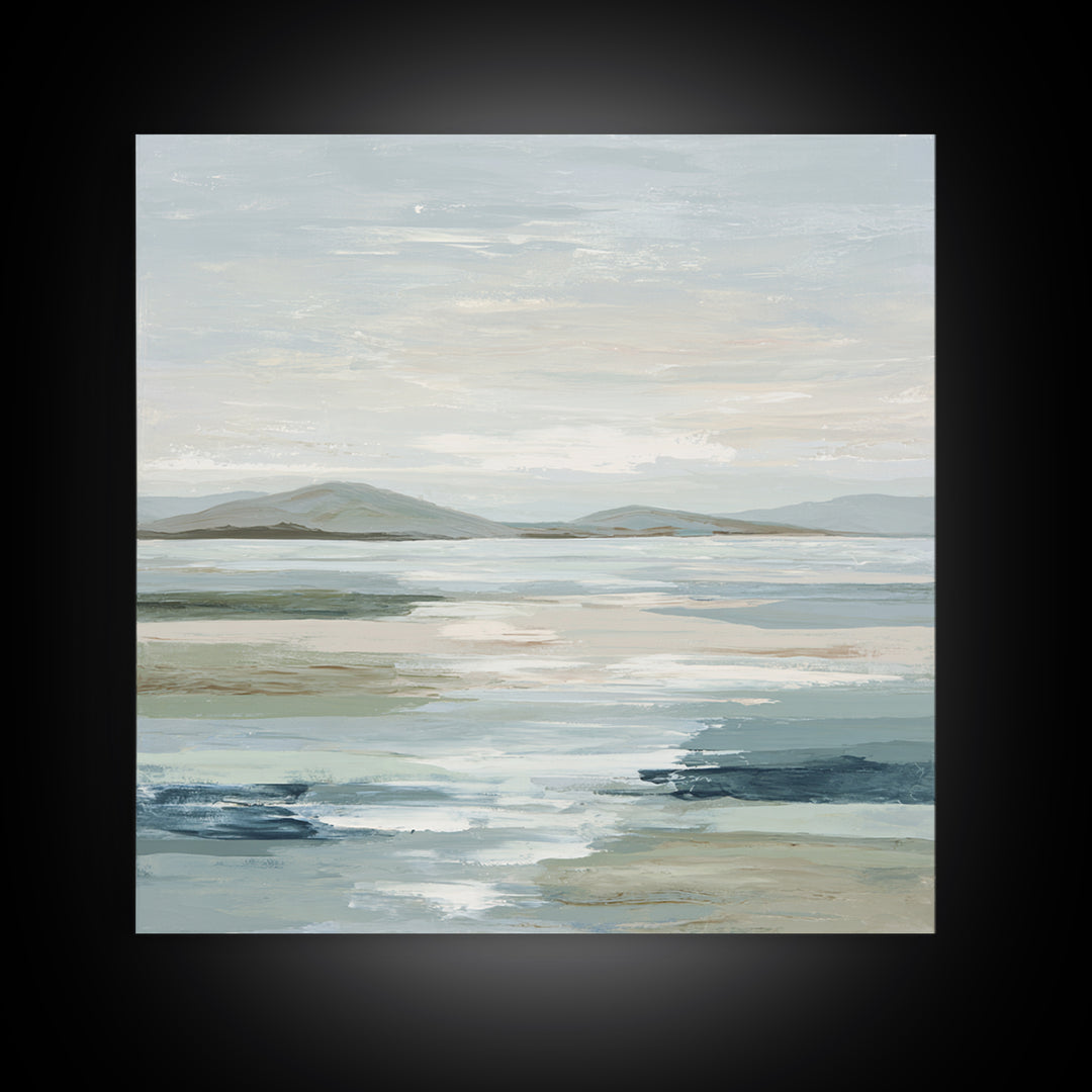 Peaceful Ocean Horizon Framed Canvas Print, Medical Office Art, Healthcare Wall Art, Office Decor, Calm, Gallery Decor, MOA-1x1-52