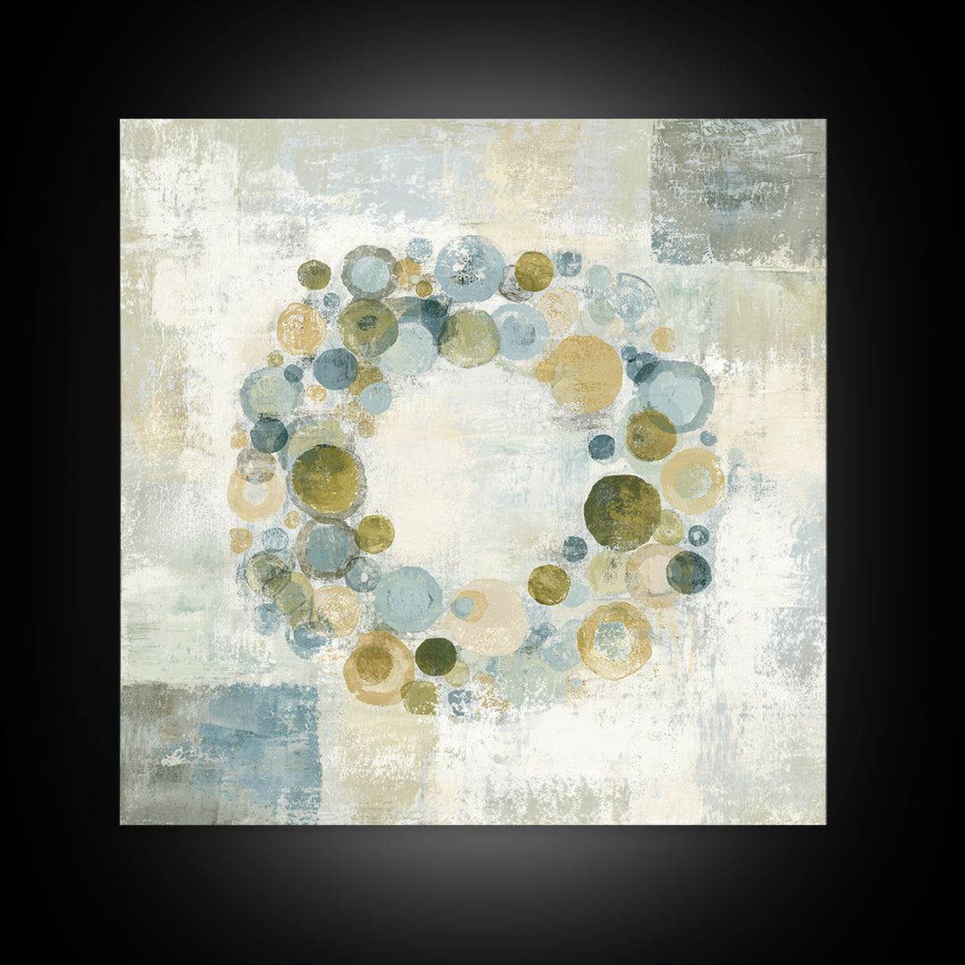 Abstract Cells and Circles as Soothing Pattern Framed Canvas Print, Medical Office Art, Fine Art Print, Office Decor, MOA-1x1-53