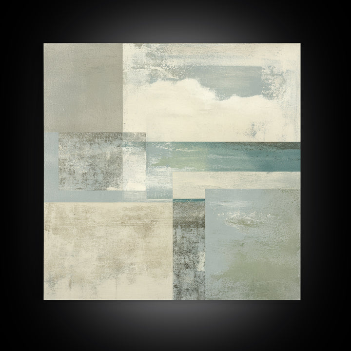 Clean Geometric Composition Framed Canvas Print, Medical Office Art, Biology Art, Office Decor, Abstract Art, Calm, Art Print, MOA-1x1-58