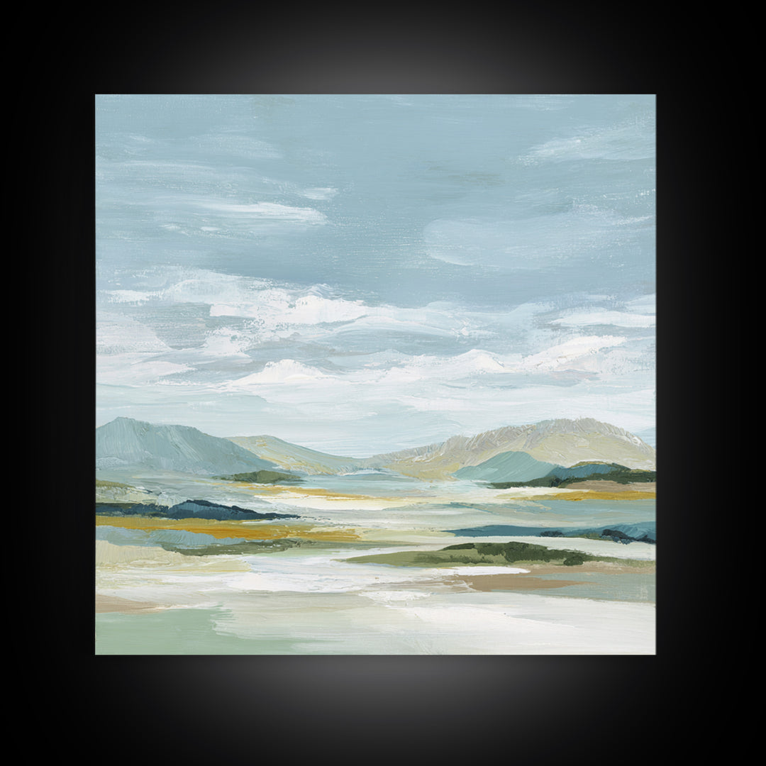 Soft Mountain Landscape Framed Canvas Print, Medical Office Art, Medical School, Office Decor, Fine Art, Calm, Minimalist Decor, MOA-1x1-74