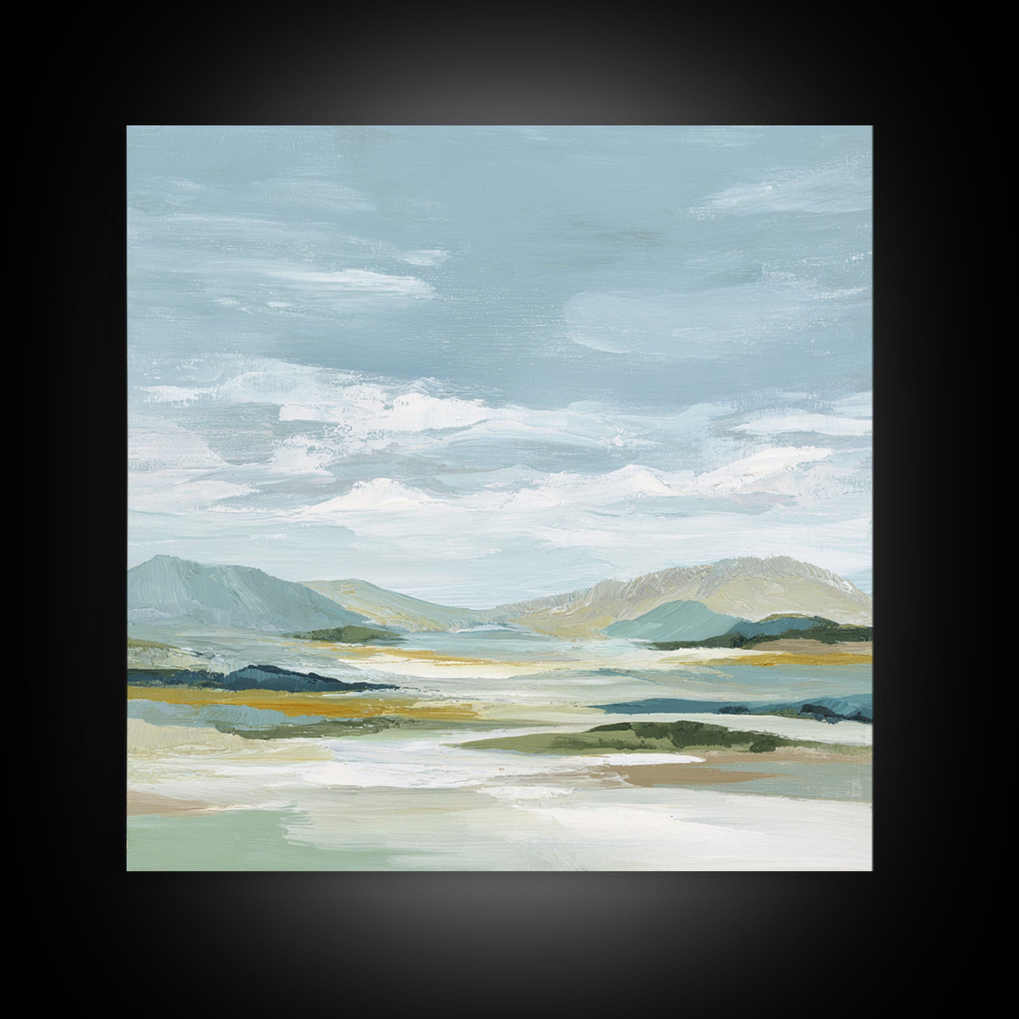 Soft Mountain Landscape Framed Canvas Print, Medical Office Art, Medical School, Office Decor, Fine Art, Calm, Minimalist Decor, MOA-1x1-74