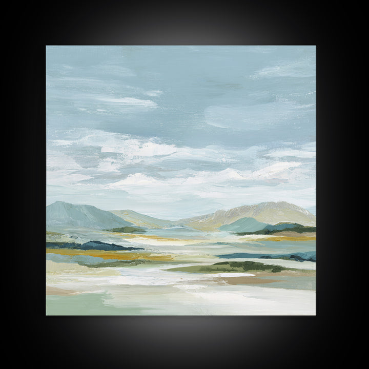 Soft Mountain Landscape Framed Canvas Print, Medical Office Art, Medical School, Office Decor, Fine Art, Calm, Minimalist Decor, MOA-1x1-74