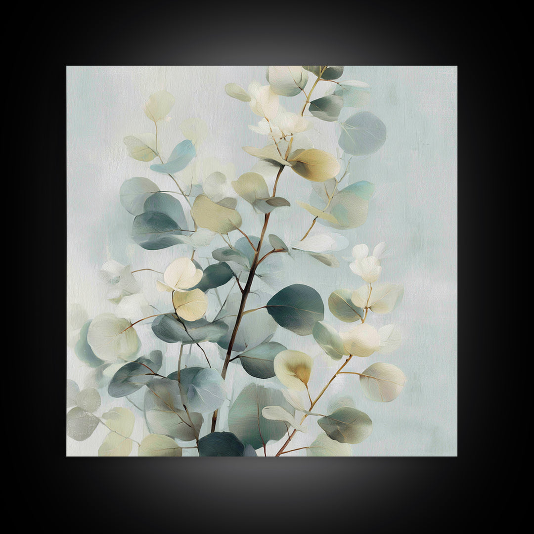 Botanical Eucalyptus Branch Canvas Print, Medical Office Art, Modern Decor, Office Decor, Fine Art, Calm, Home Decor, MOA-1x1-75