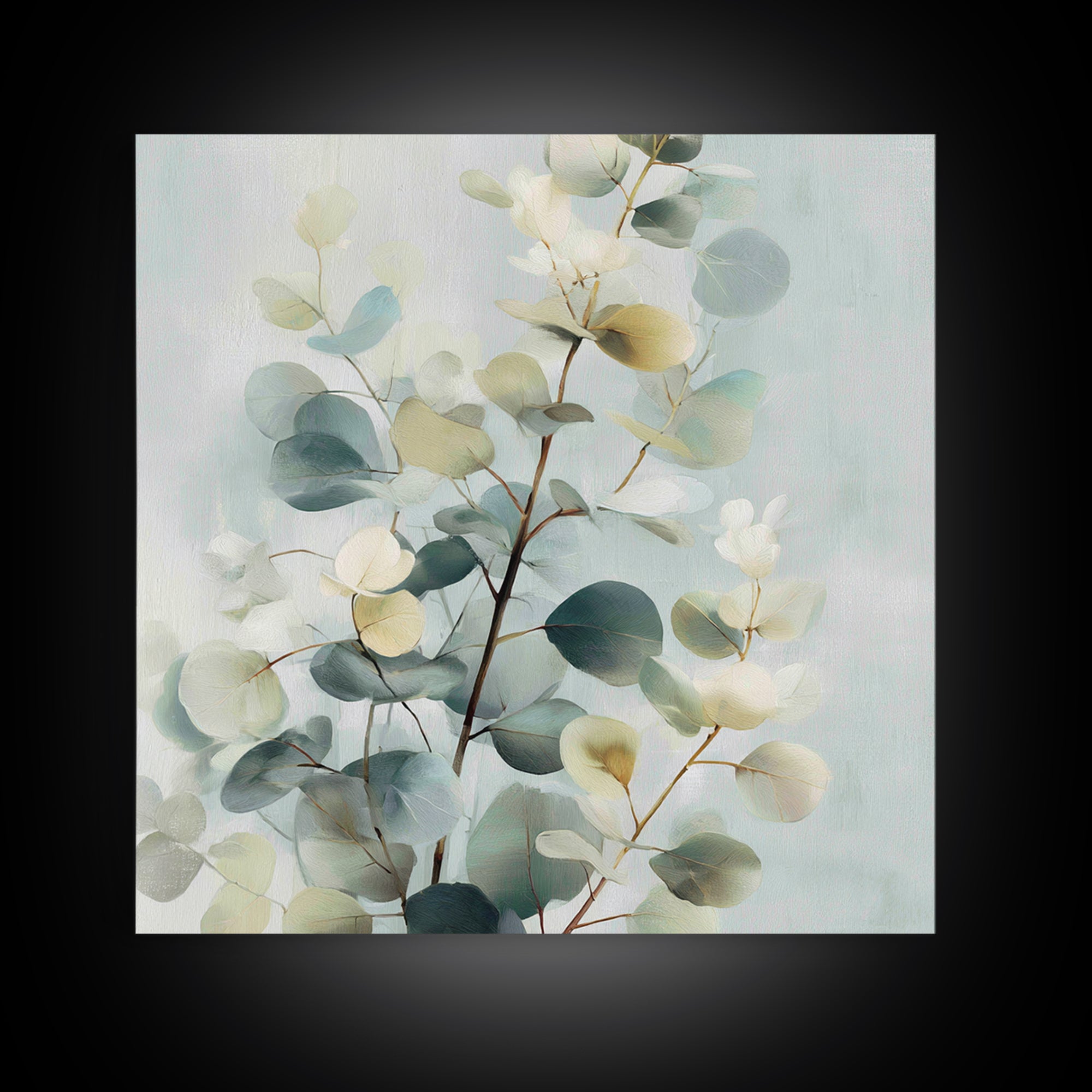 Botanical Eucalyptus Branch Canvas Print, Medical Office Art, Modern Decor, Office Decor, Fine Art, Calm, Home Decor, MOA-1x1-75