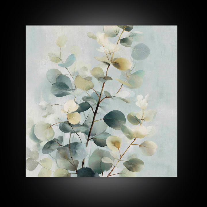 Botanical Eucalyptus Branch Canvas Print, Medical Office Art, Modern Decor, Office Decor, Fine Art, Calm, Home Decor, MOA-1x1-75