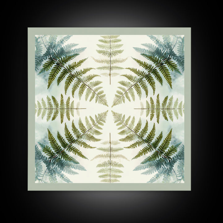 Minimal Green Fern Specimen Framed Canvas Print, Medical Office Art, Medical Student Gift, Office Decor, Fine Art, Calm, MOA-1x1-8