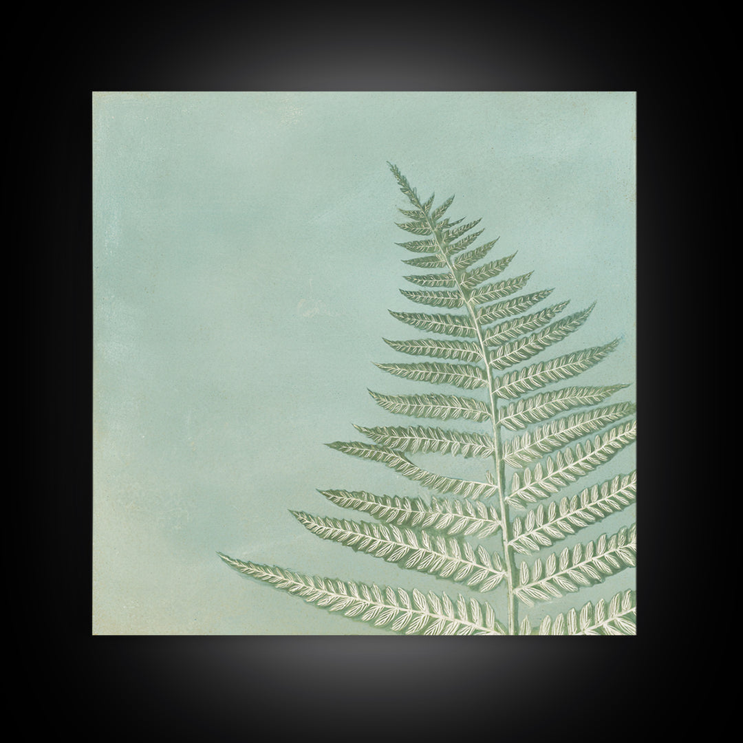 Minimal Green Fern Specimen Framed Canvas Print, Medical Office Art, Modern Decor, Office Decor, Fine Art, Calm, Home Decor, MOA-1x1-80