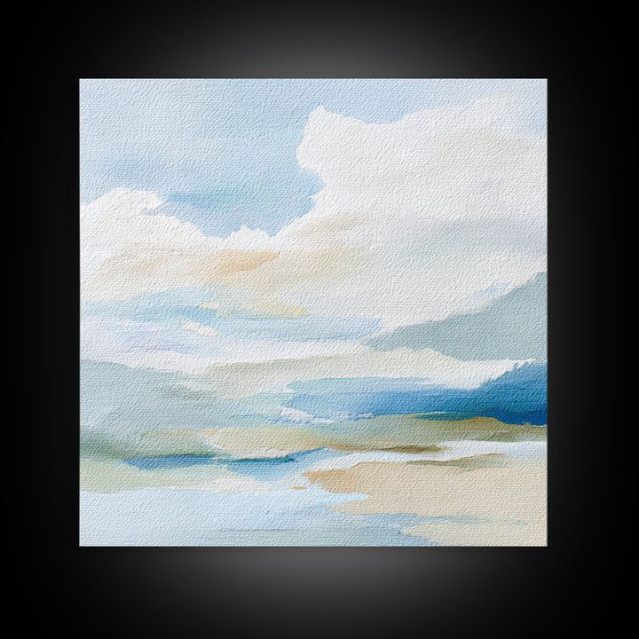 Sky and Cloud Scene Canvas Print, Medical Office Art, Textured Painting, Office Decor, Fine Art, Calm, Minimalist Art, MOA-1x1-81