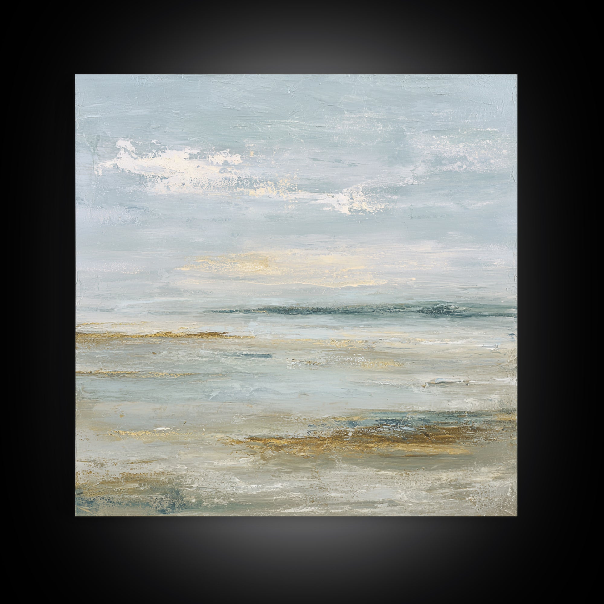 Large Neutral Landscape Framed Canvas Print, Medical Office Art, Textured Painting, Office Decor, Oil Painting, Calm, MOA-1x1-88