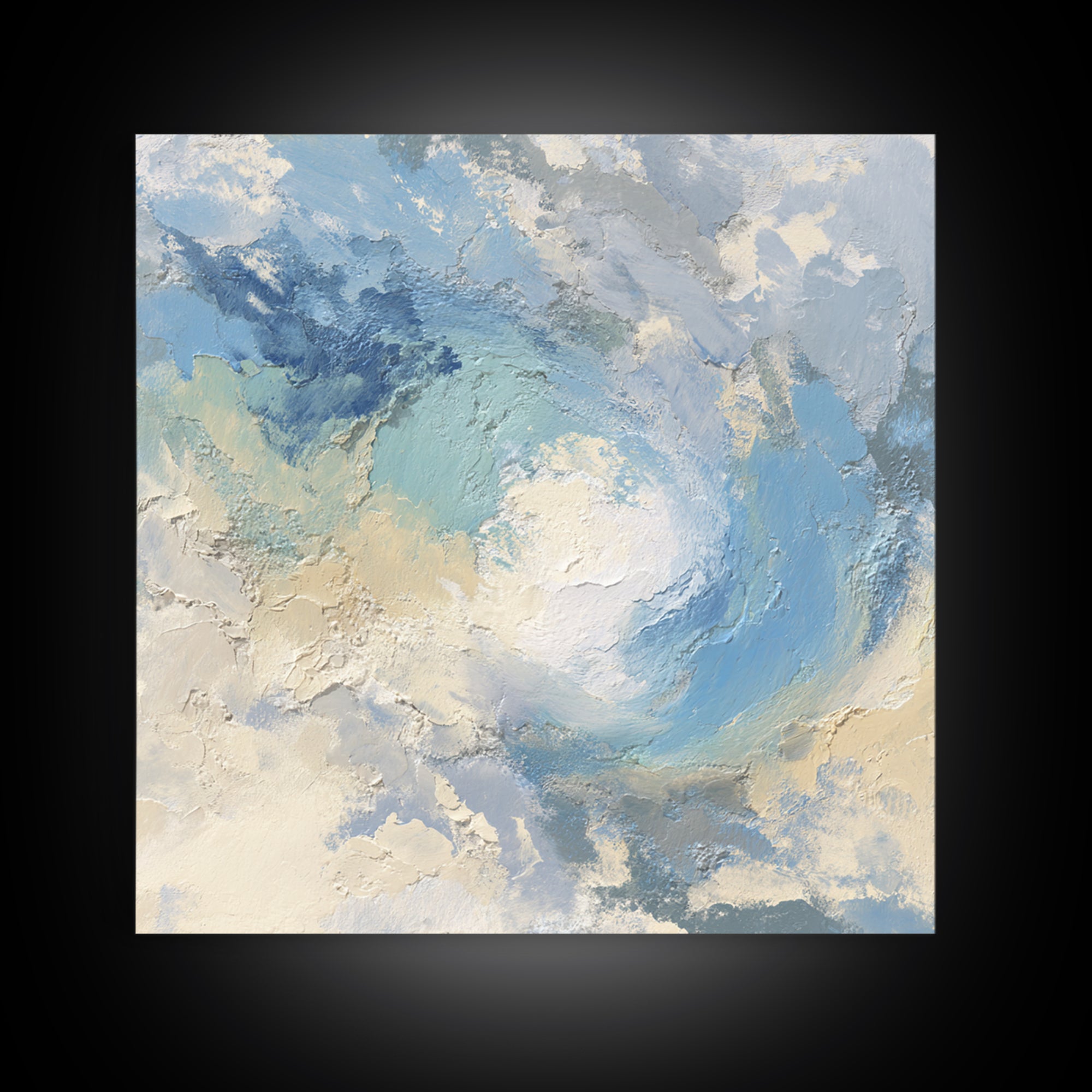 Calming Blue Abstract Canvas Print, Medical Office Art, Wall Art, Office Decor, Fine Art, Calm, Printable Card, Medical Art, MOA-1x1-97