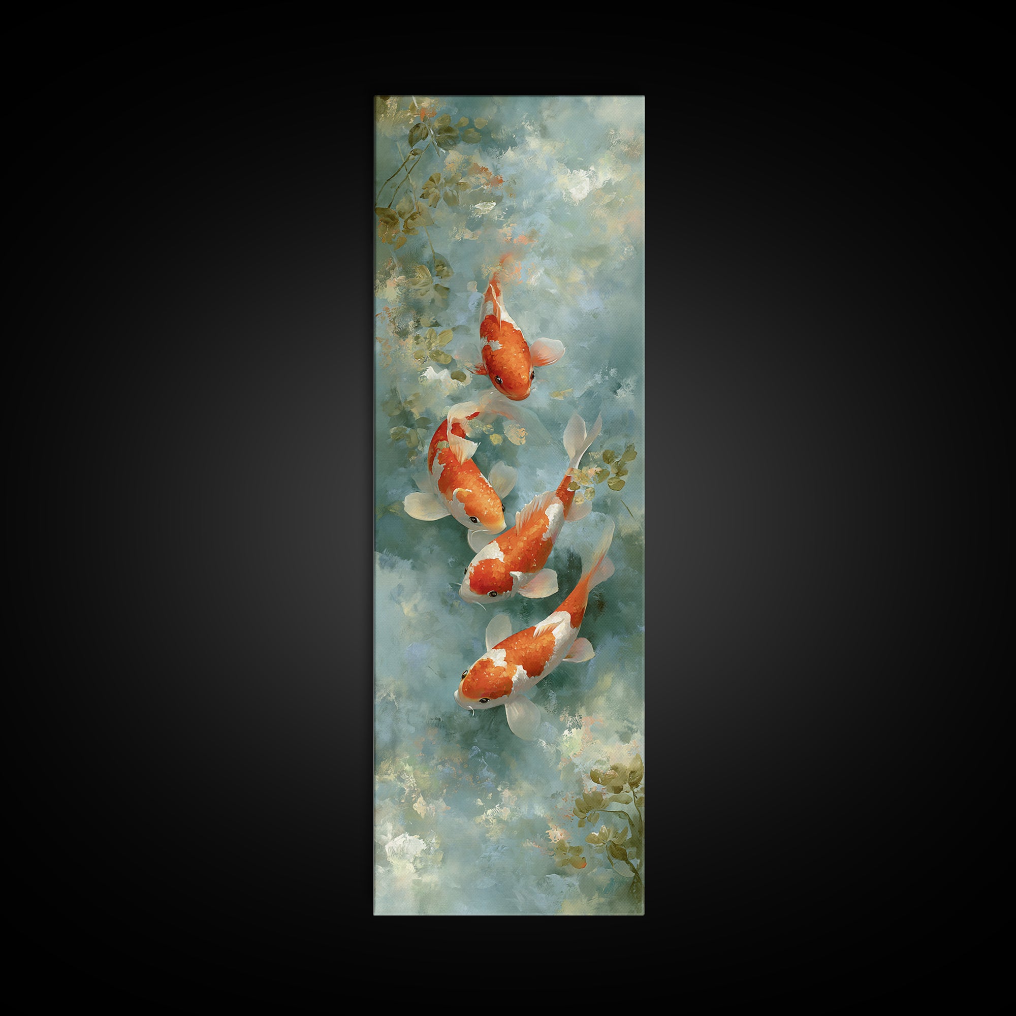 Calm Koi Fish Swimming Through Clear Water Canvas Print, Medical Office Art, Medical Wall Art, Office Decor, Fine Art, Calm, MOA-1x3-10