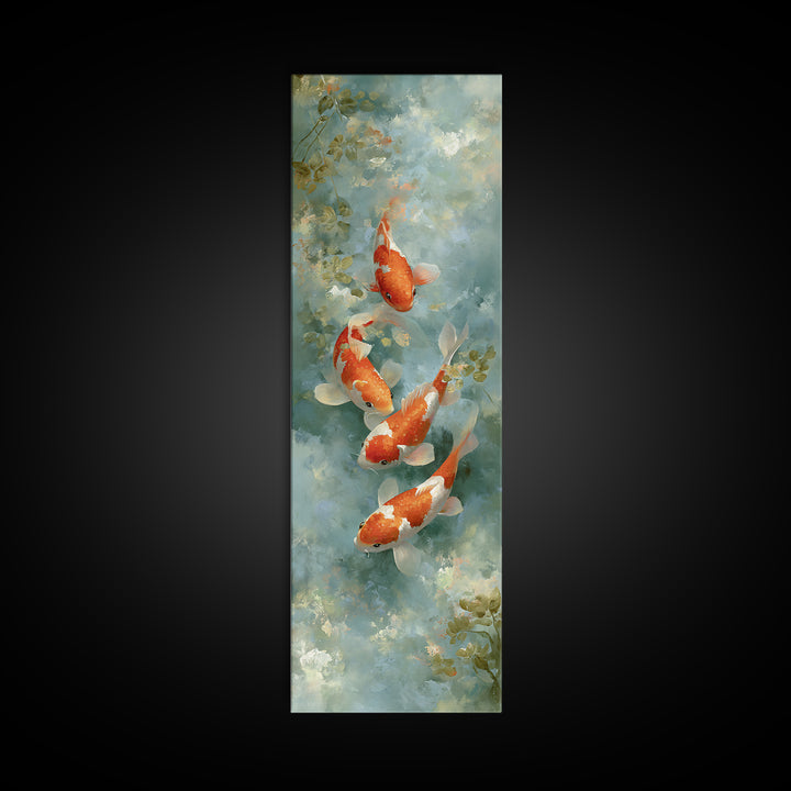 Calm Koi Fish Swimming Through Clear Water Canvas Print, Medical Office Art, Medical Wall Art, Office Decor, Fine Art, Calm, MOA-1x3-10