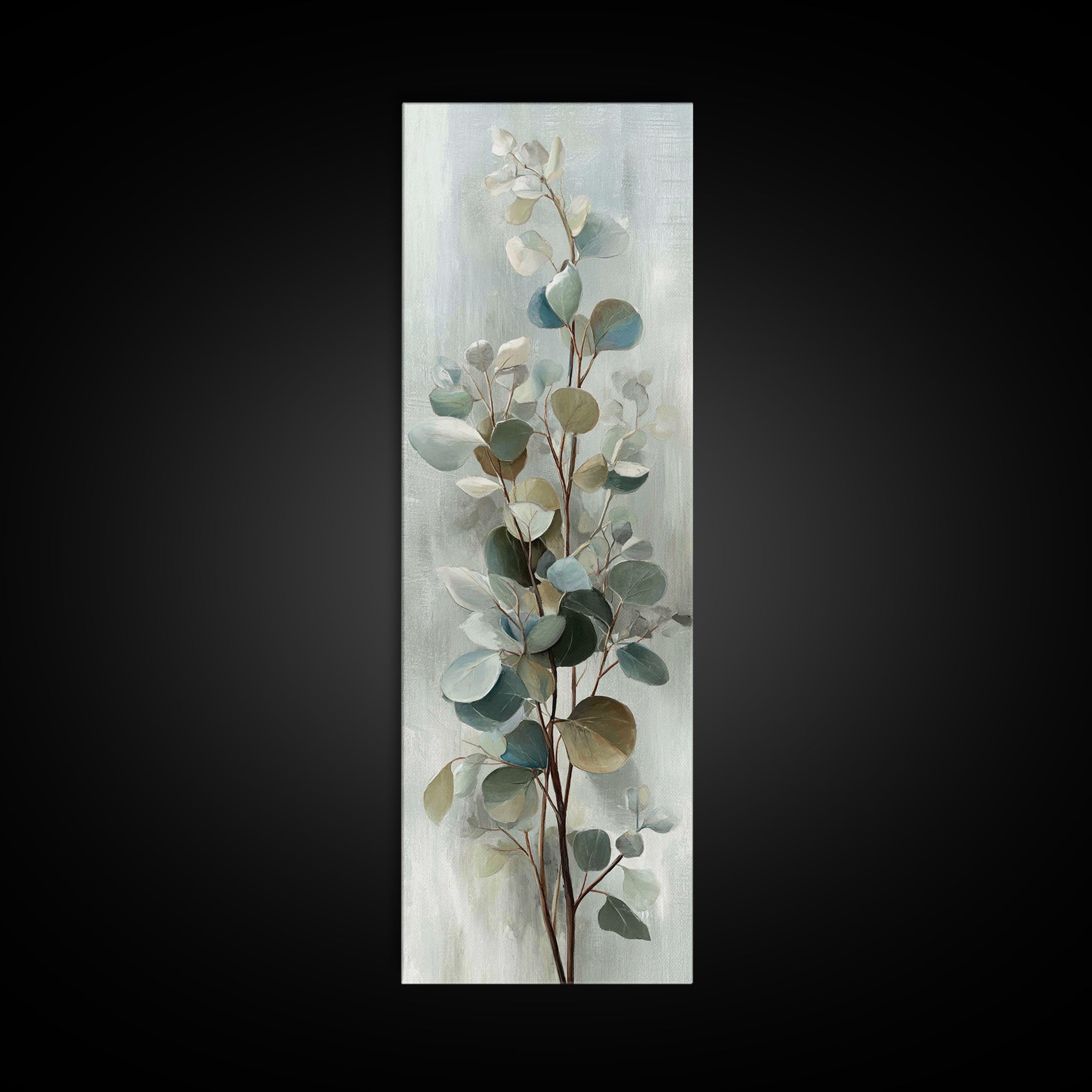 Botanical Eucalyptus Branch Framed Canvas Print, Medical Office Art, Home Decor, Office Decor, Fine Art, Calm, Medical Art, MOA-1x3-15