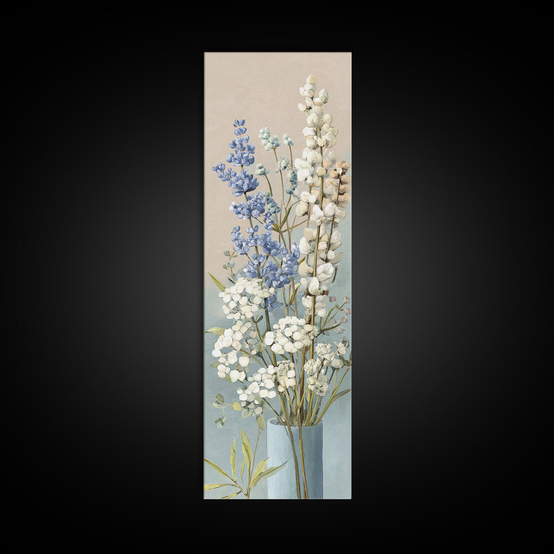 Lavender Botanical Still Life Canvas Print, Medical Office Art, Dental Office Decor, Office Decor, Oil Painting, Calm, MOA-1x3-33