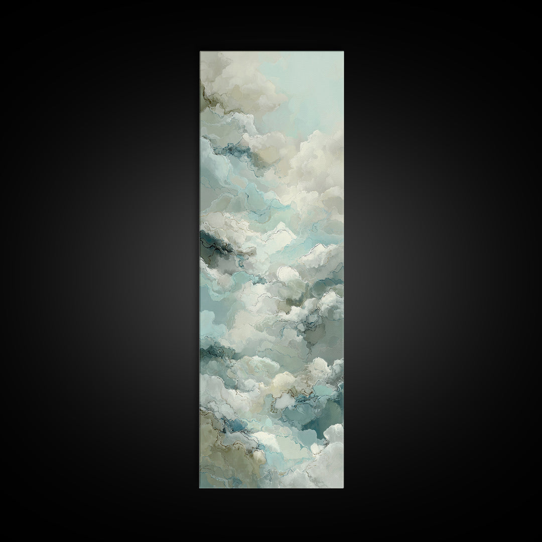 Calming Blue Abstract Canvas Print, Medical Office Art, Statement Artwork, Office Decor, Fine Art, Calm, Digital Art, MOA-1x3-37