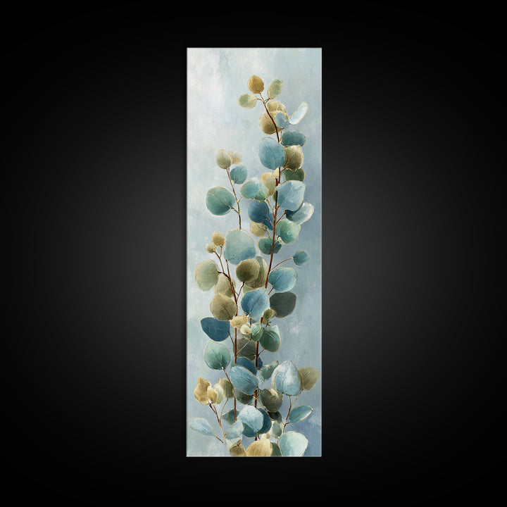 Botanical Eucalyptus Branch Canvas Print, Medical Office Art, Printable Art, Office Decor, Oil Painting, Calm, Medical Wall Art, MOA-1x3-39