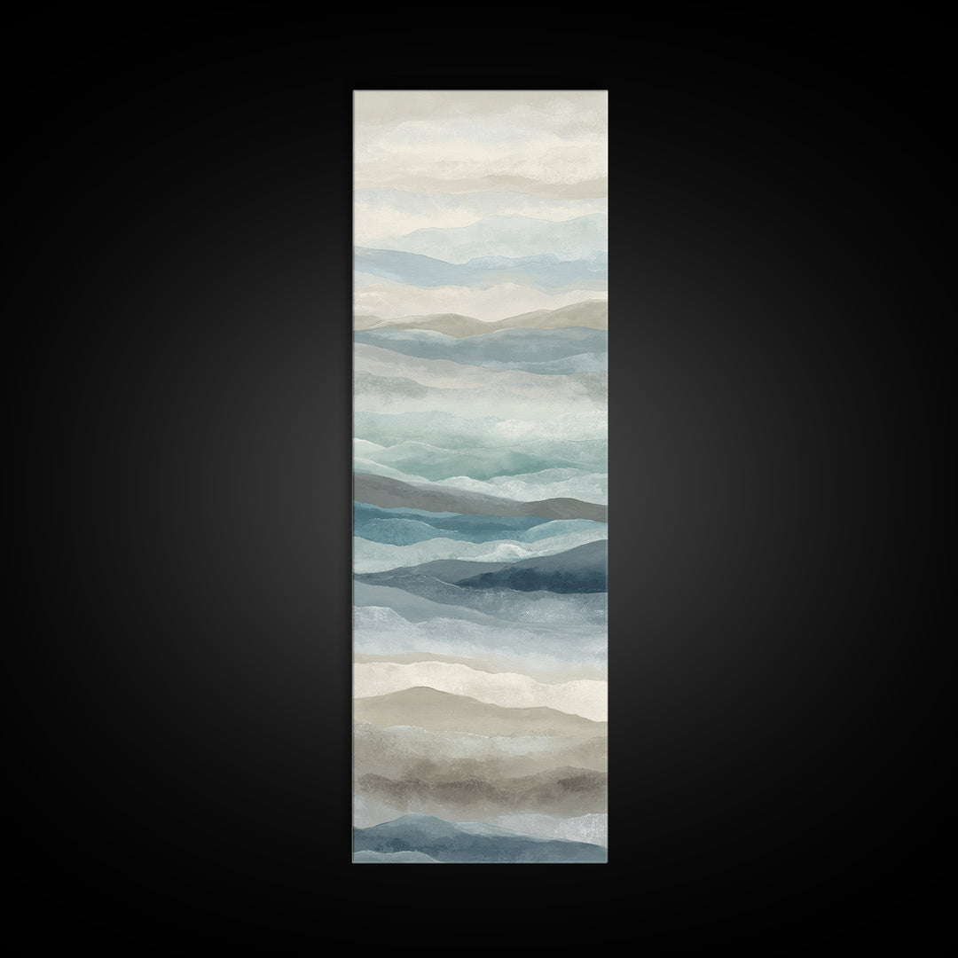 Peaceful Ocean Horizon Canvas Print, Medical Office Art, Printable Wall Art, Office Decor, Oil Painting, Calm, Anatomy Wall Art, MOA-1x3-40