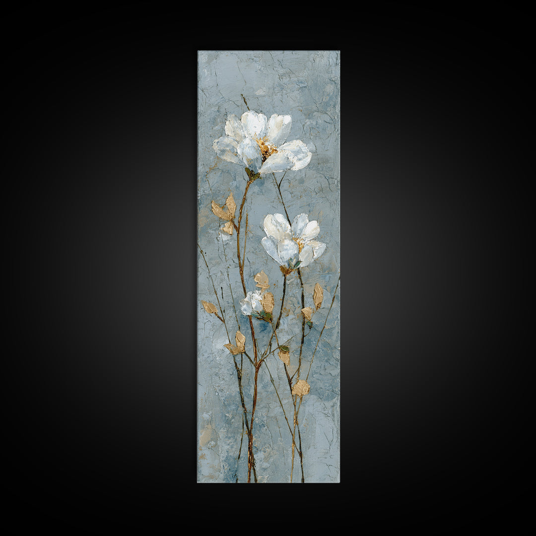 White Orchid on Gray Stone Surface Canvas Print, Medical Office Art, Nurse Wall Art, Office Decor, Fine Art, Calm, Room Decor, MOA-1x3-42