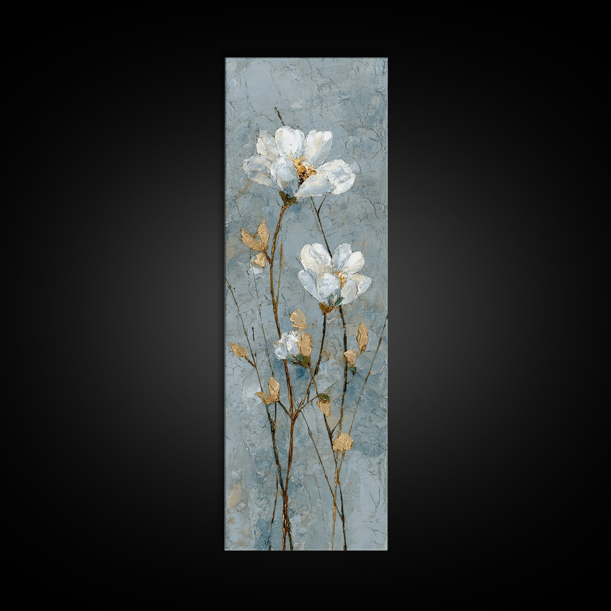 White Orchid on Gray Stone Surface Canvas Print, Medical Office Art, Nurse Wall Art, Office Decor, Fine Art, Calm, Room Decor, MOA-1x3-42